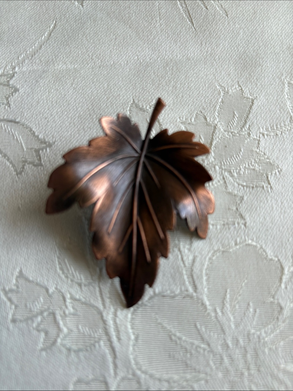 Copper Leaf Brooch Pin